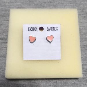 🔴 🆓️ FREE* Pastel Pink Heart Shaped Enameled Mini Stud Earrings 🔴